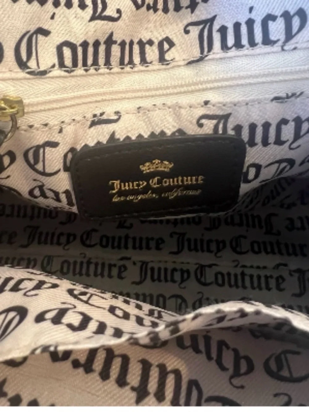 Juicy Couture Dusty Rose Promenade Black & White Floral Satchel Pink Rose Print